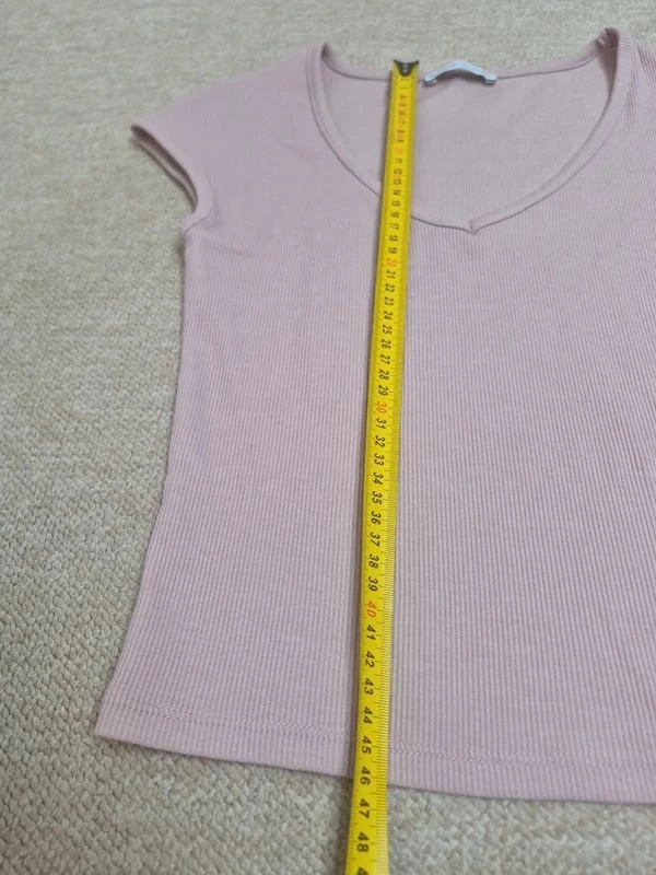 Top Bershka con cuello en V Rosa Pastel Talla S – photo 3